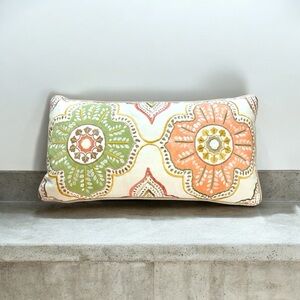 NINA CAMPBELL HOME Embroidered  pillow Duck Down insert 22 x 11